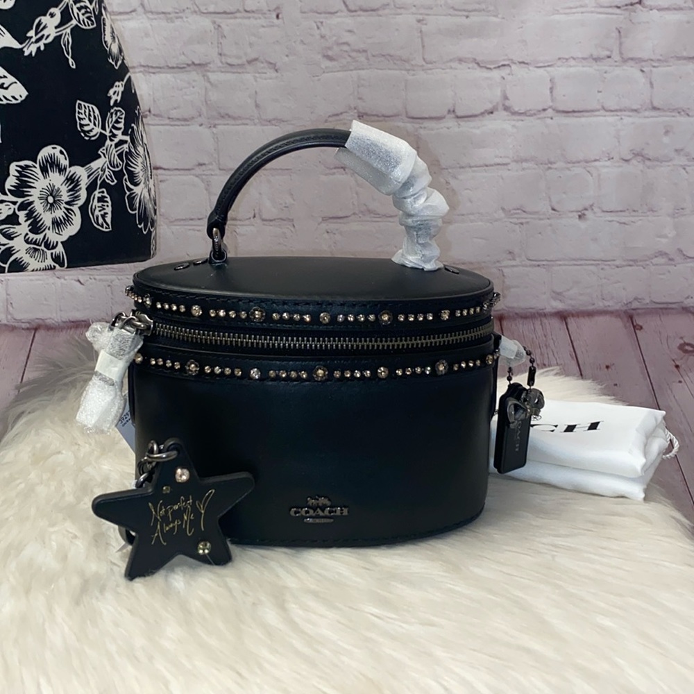 Coach Crystal Selena Gomez Trial Bag/Keychain “NOT PERFECT ALWAYS ME” 2pc Set